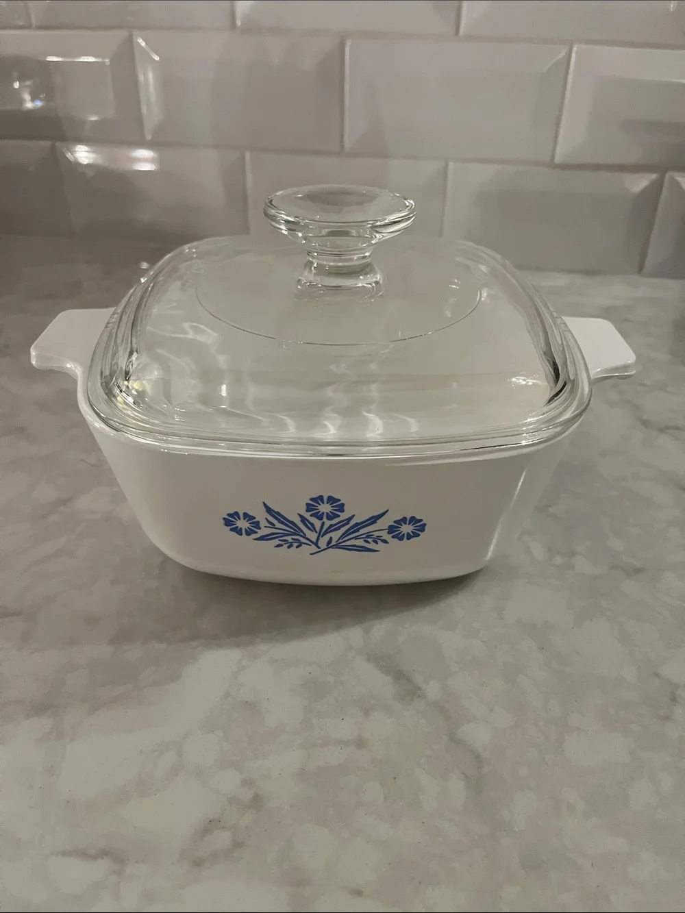 Vintage CorningWare Blue Cornflower Casserole Baking Dish 1 1/2 Quart with Lid